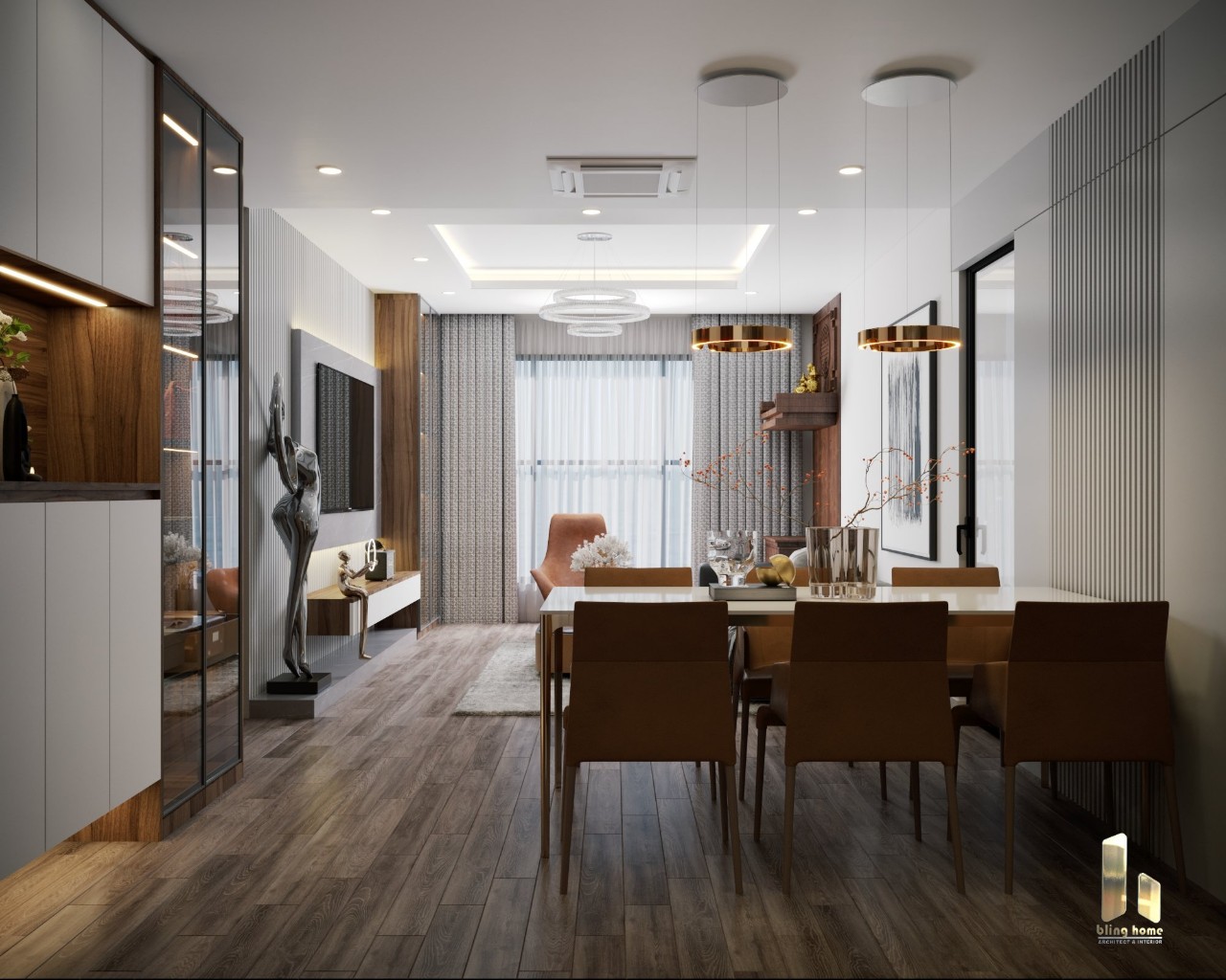 Thiết kế, thi công căn hộ chung cư Golden palm.